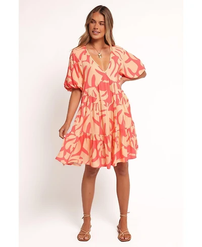 Petal and Pup Women's Corinna Mini Dress - Coral Print