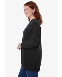 Woman Within Plus Fleece Sweatshirt