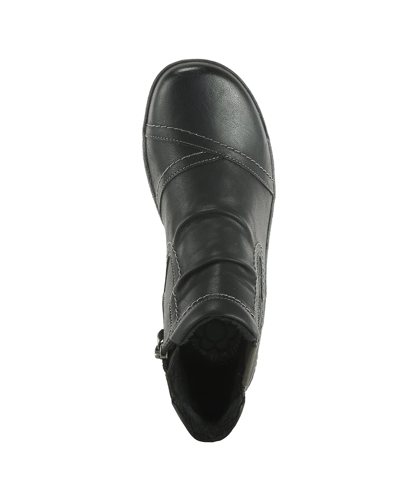 Spring Step Atella Low Profile Bootie with Elastic Gore, Inside Zipper, and Cushioned Insole