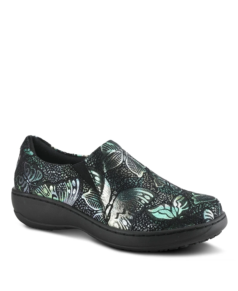 Spring Step Professional Winfrey-Flutter Printed Slip-On Shoe with Removable Insole and Skid-Resistant Sole