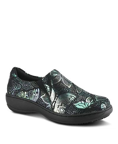 Spring Step Professional Winfrey-Flutter Printed Slip-On Shoe with Removable Insole and Skid-Resistant Sole