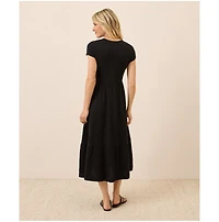 Pact Women's Organic Cotton Relaxed Slub Henley Market Dress