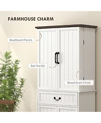 Slickblue Modern Wooden Kitchen Storage Cabinet with Adjustable Shelves for Pantry and Dining Room