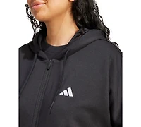 adidas Plus Essentials 3-Stripes Full-Zip Fleece Hoodie