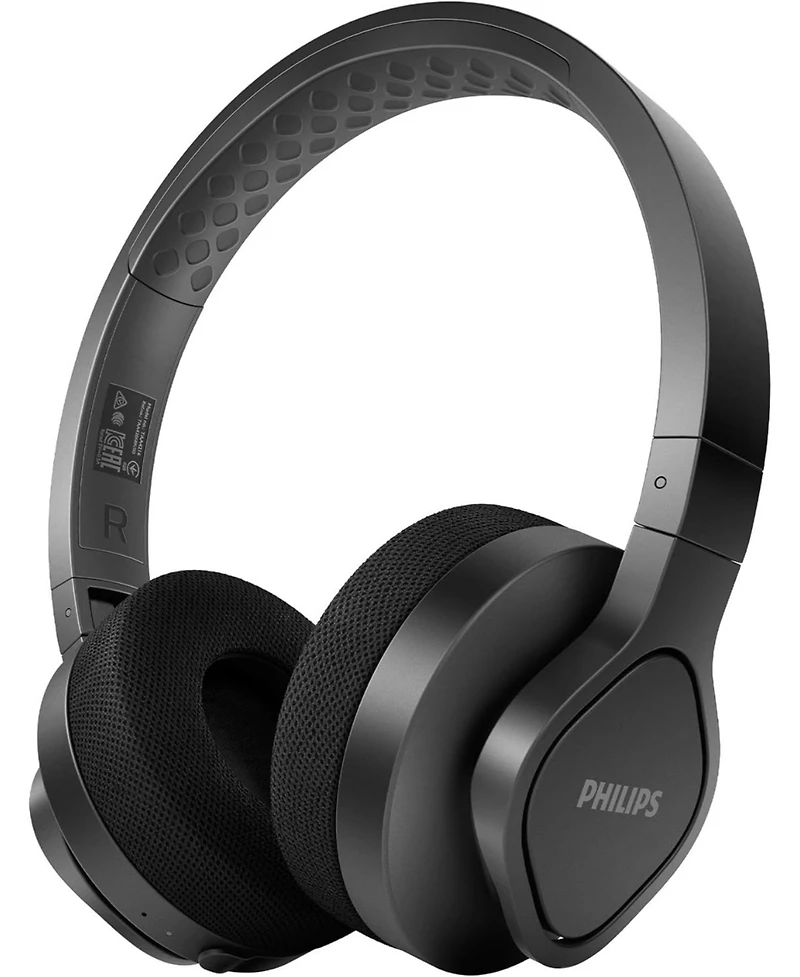Philips A4216 Wireless Headphones, Over-Ear Bluetooth Headphones with Powerful Bass, 35Hr Battery Life, IP55, Washable cups, Black