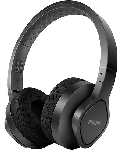 Philips A4216 Wireless Headphones, Over-Ear Bluetooth Headphones with Powerful Bass, 35Hr Battery Life, IP55, Washable cups, Black