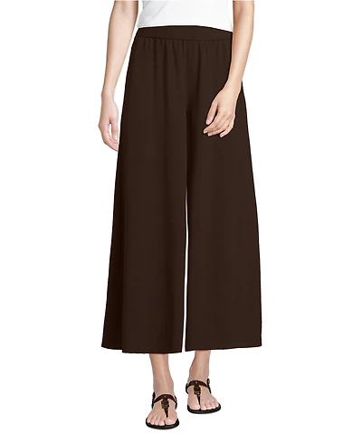Lands' End Women's Creaseless High Rise Palazzo Crop Pants