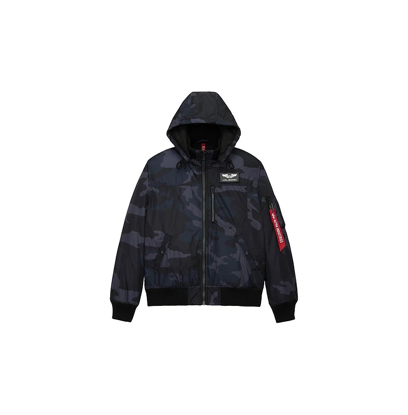Alpha Industries Men's Hooded Rib Flight Jacket