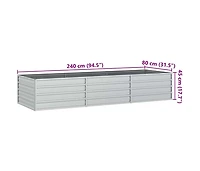Garden Raised Bed Silver Galvanized Steel Large