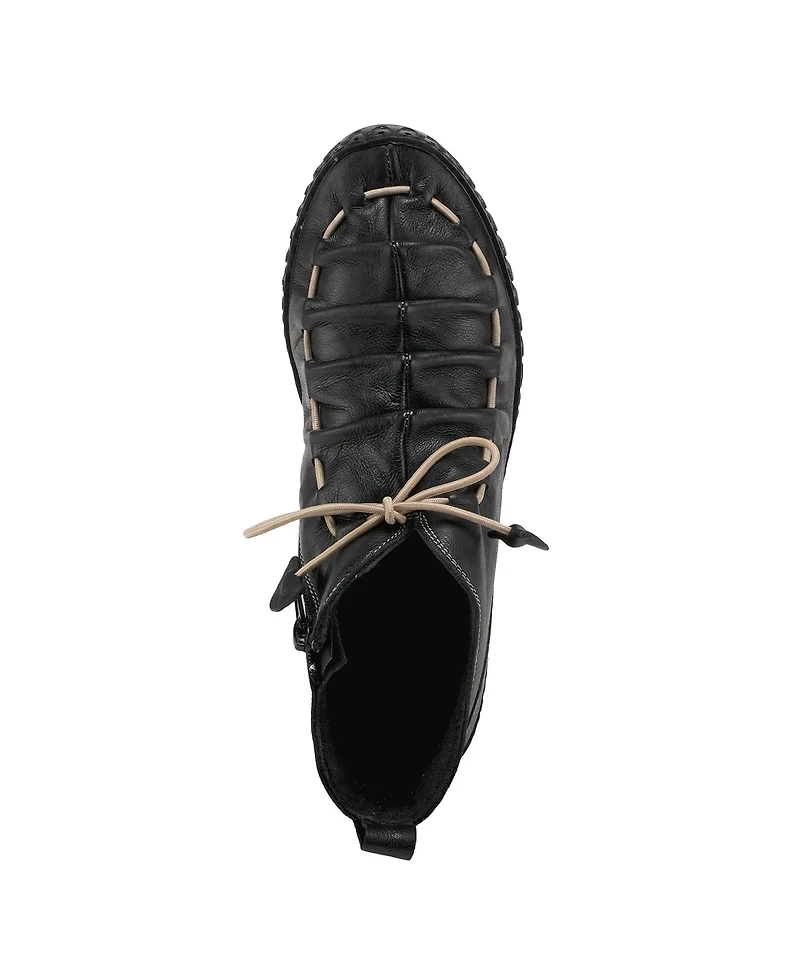 Azura Spring Step Nespea Premium Leather Slip-On Wedge with Elastic Vamp Tie and Removable Insole