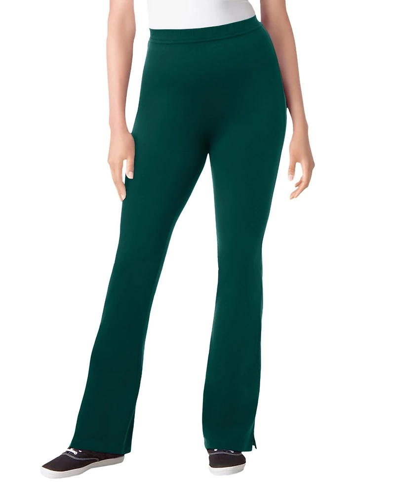 Woman Within Women's Tall Stretch Cotton Bootcut Legging