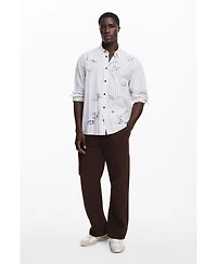 Desigual Men's Striped shirt with illustrations