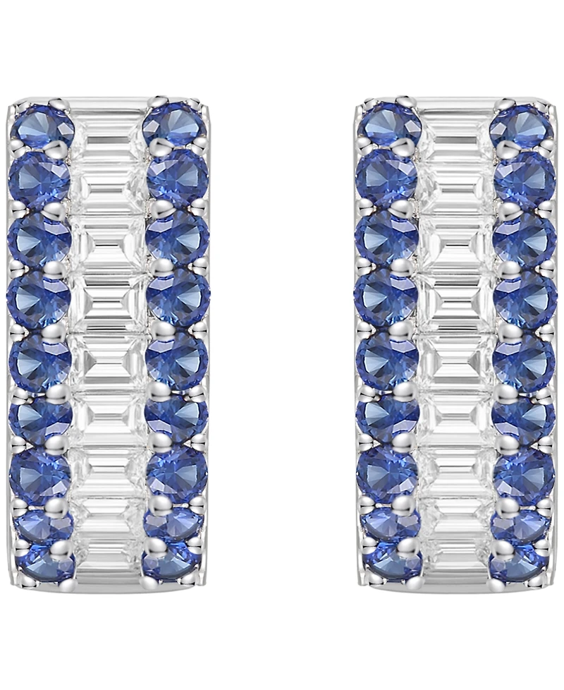 Macy's Gemstone and Diamond Earrings (1/4 ct.t.w.) 14K Gold White