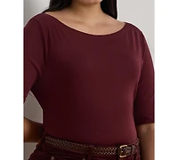 Lauren Ralph Lauren Plus Size Boat Neck T-Shirt