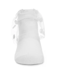 Memoi Big Girls Flocked Dot Cotton Blend Tulle Anklet