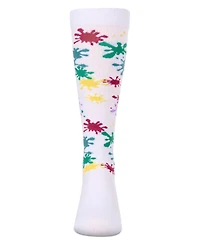 Memoi Girls Stretch Cotton "Splatter Paint" Knee Sock