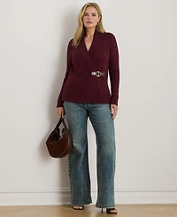 Lauren Ralph Lauren Plus Size Long-Sleeve Buckled Sweater