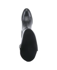 Spring Step Rider Over-the-Knee Leather Boot with Stretch Back Panel and Leather-Wrapped Heel