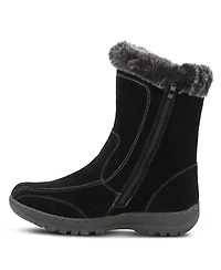 Azura Spring Step Achieve Suede Water Resistant Cold Weather Boot with Faux Fur Trim and Buckles