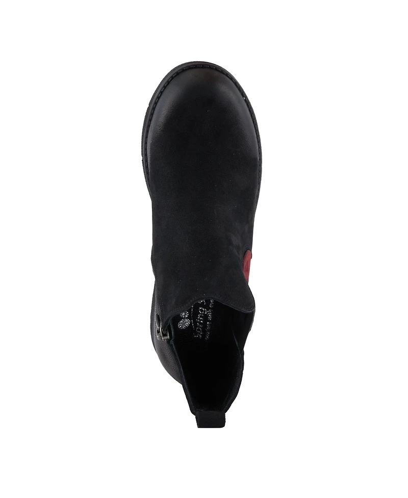 Azura Spring Step Katana Burnished Nubuck Leather Bootie with Removable Insole and Rugged Sole