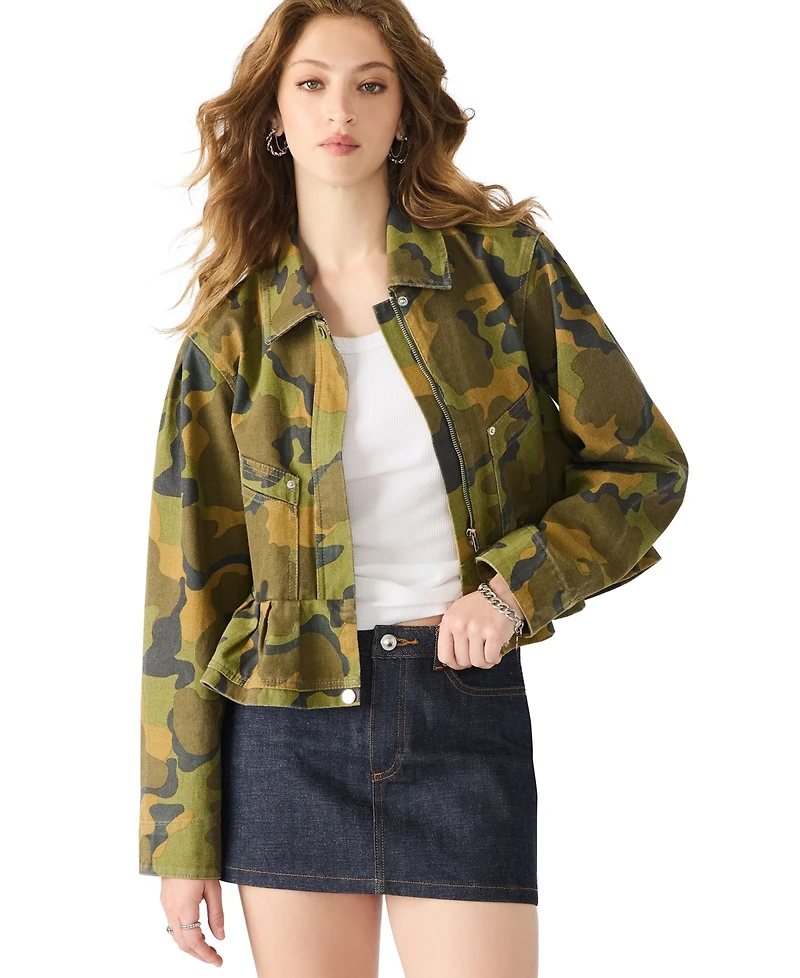 Steve Madden Women's Sloane Peplum Long Sleeve Jacket