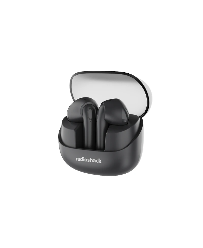 RadioShack Live Sound Wireless Bluetooth Earbuds with Noise Cancellation, IPX5 Waterproof, Black 3304399