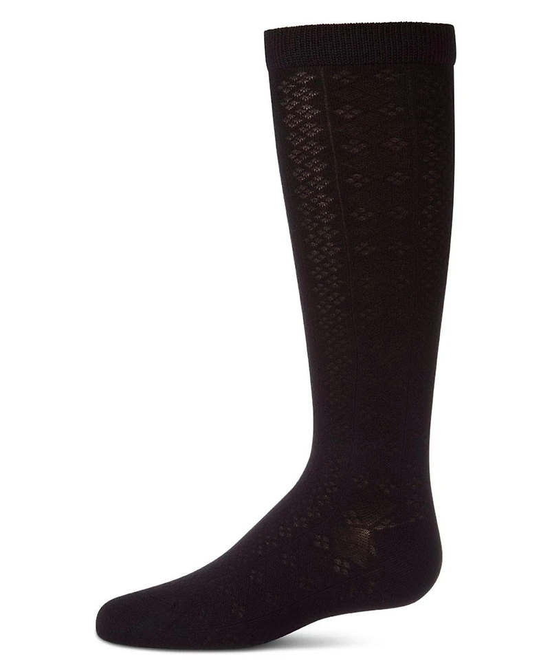 MeMoi Big Girls Diamond-Patterned Rayon Blend Knee Sock