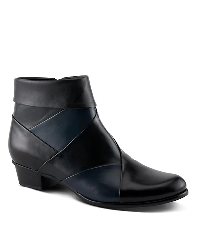 Spring Step Mayvilla Colorblock Leather Bootie with Fold-Over Cuff and Removable Insole
