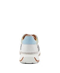 Spring Step Women's Booker Retro Leather Sneakers with Removable Insoles and Bold Suede Accents