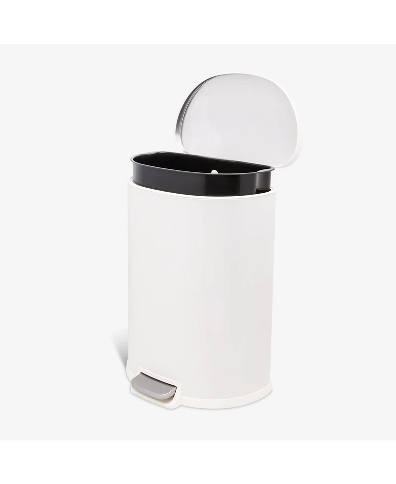 Qualiazero 50L / 13.2 Gallon D-Shape Step Can - Matte White