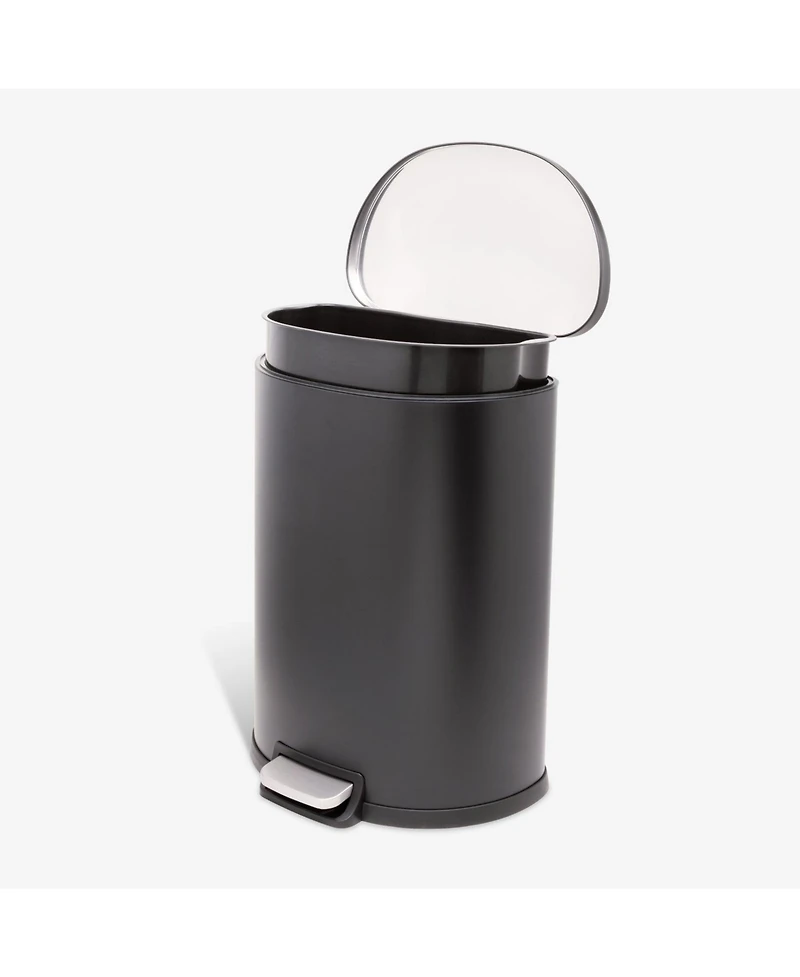 Qualiazero 50L / 13.2 Gallon D-Shape Step Can - Matte White