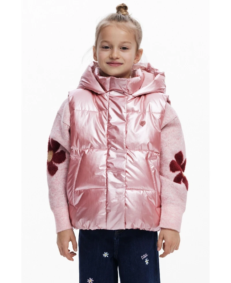 Desigual Girls's Metallic quilted vest