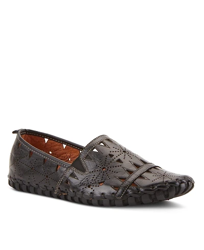 Spring Step Fusaro Laser-Cut Leather Loafers with Removable Insole