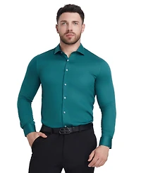 Perry Ellis Solid Sateen Slim Fit Dress Shirt