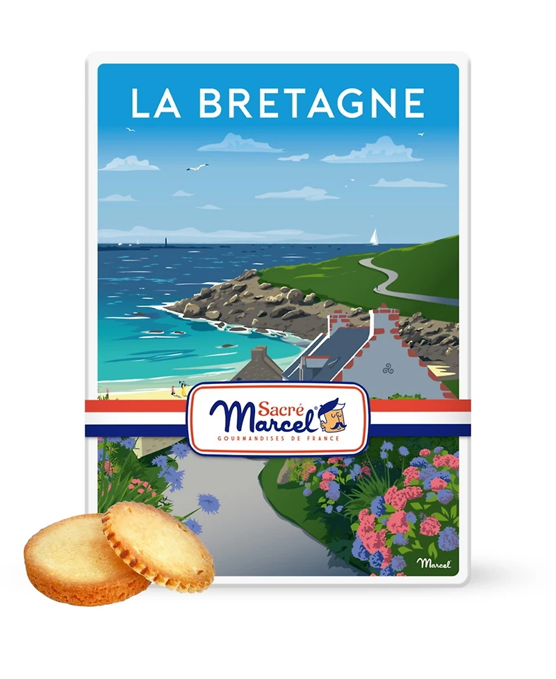 Sacre Marcel Brittany Coast Tin with Brenton Butter Shortbreads, 5.2oz