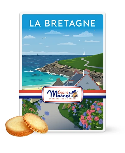 Sacre Marcel Brittany Coast Tin with Brenton Butter Shortbreads, 5.2oz