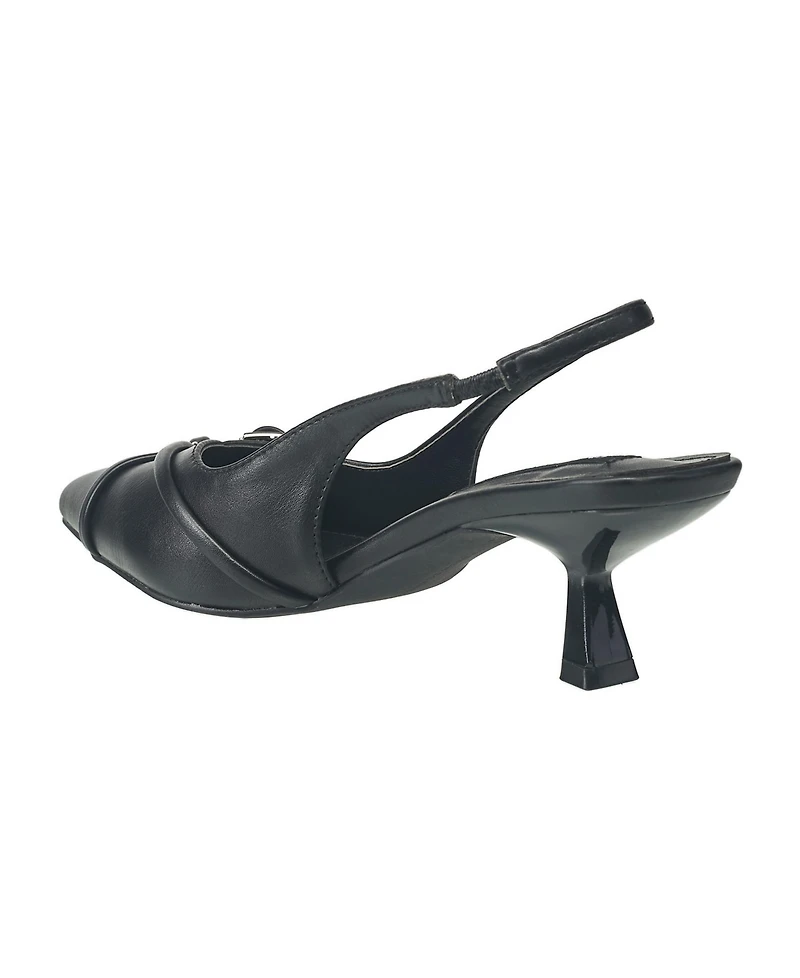 French Connection Women's Buckles Slingback Kitten Heel