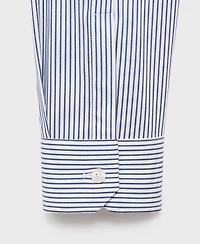 Mango Men's Regular-Fit Striped Cotton Shirt
