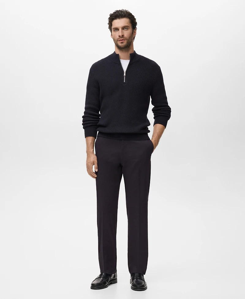 Mango Men's Cotton Perkins Neck Sweater