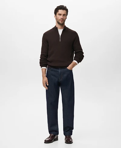 Mango Men's Cotton Perkins Neck Sweater