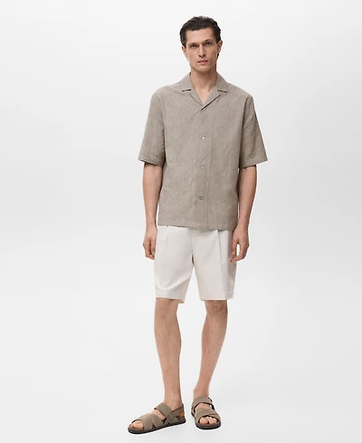 Mango Men's Embroidered Cotton Shirt