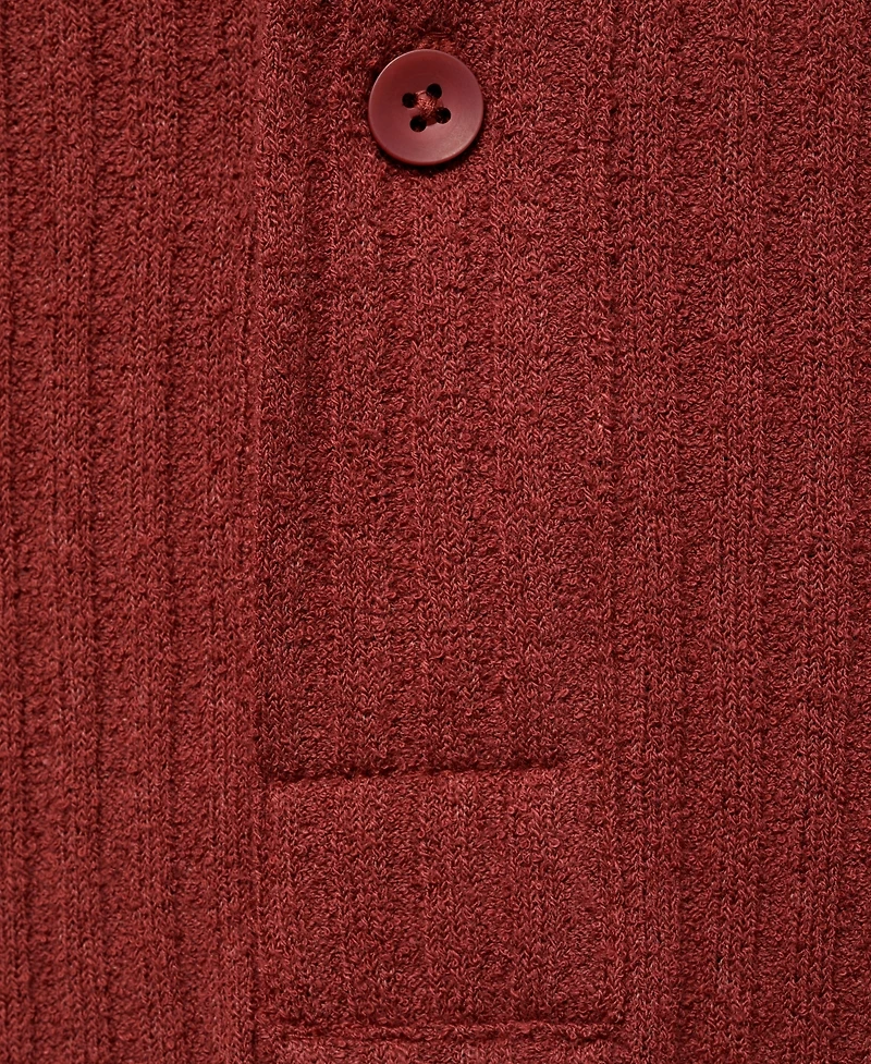 Mango Men's Textured Knitted Polo Shirt