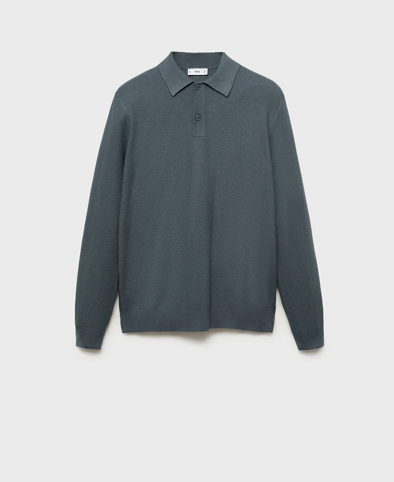 Mango Men's Micro-Structured Cotton Polo Shirt