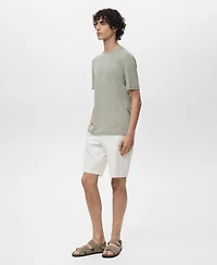 Mango Men's Linen Slim-Fit T-Shirt