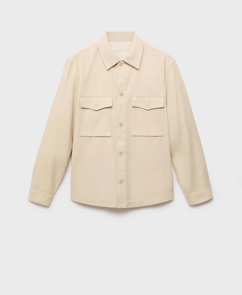 Mango Men's Pockets Lyocell Cotton Jacket