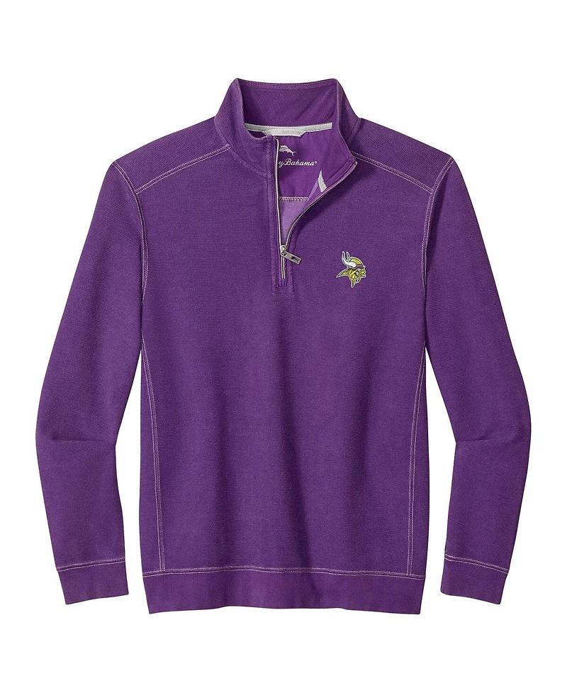 Tommy Bahama Men's Purple Minnesota Vikings Sport Tobago Half-Zip Pullover Sweatshirt