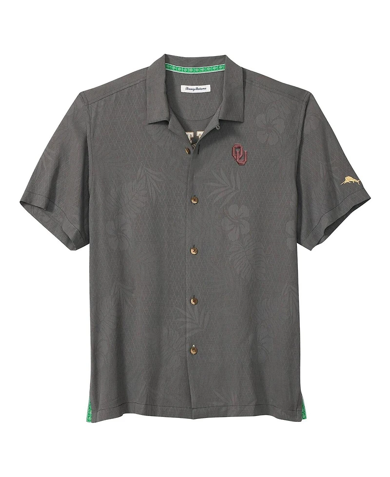 Tommy Bahama Men's Gray Oklahoma Sooners Catch of the Day Camp IslandZone Button-Up Shirt