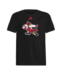 Adidas Big Boys and Girls Black Louisville Cardinals 1980s Throwback T-Shirt