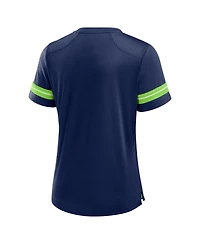 Fanatics Women's College Navy Seattle Seahawks Play Script Lace-Up T-Shirt