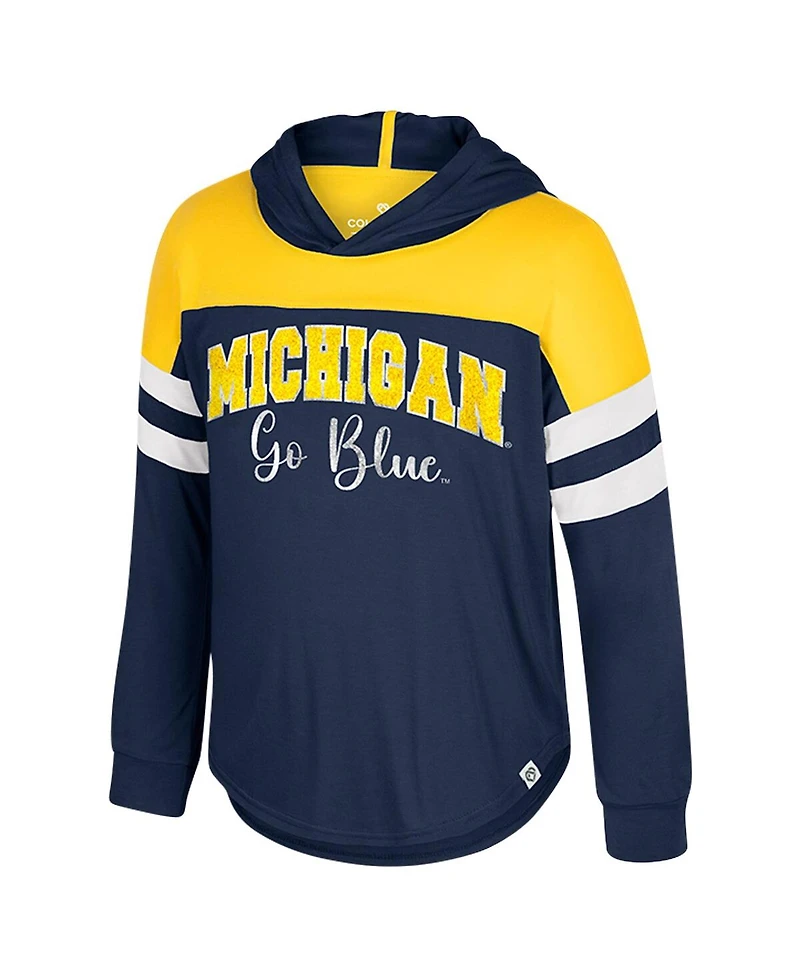 Colosseum Toddler Navy Michigan Wolverines Reflection Hoodie Long Sleeve T-Shirt
